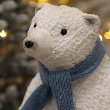 Мишка в синем шарфе 52 см 30541