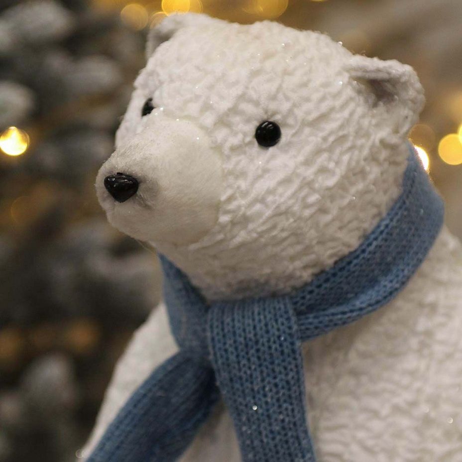 Мишка в синем шарфе 52 см 30542
