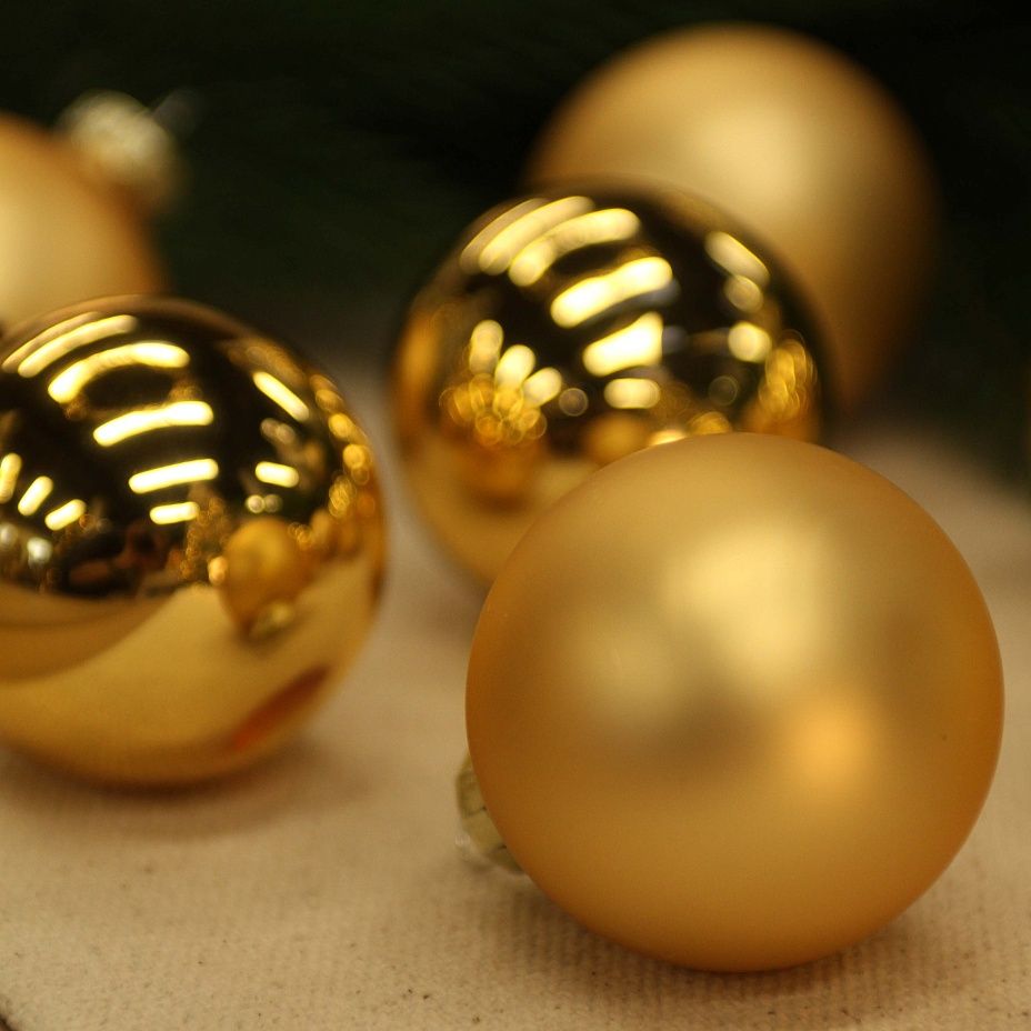 Набор шаров база золото 6 см 10 шт, стекло2