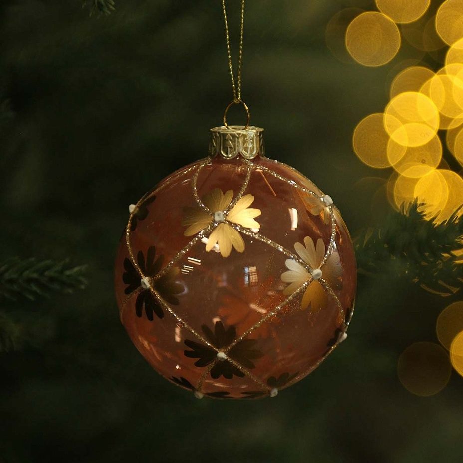 Шар розовый винтажный 8 см 00222