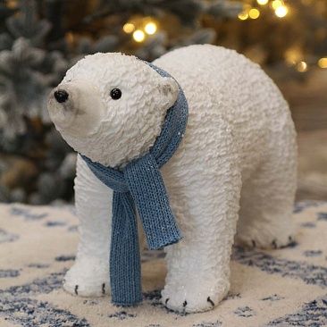 Мишка в синем шарфе 30 см 30521