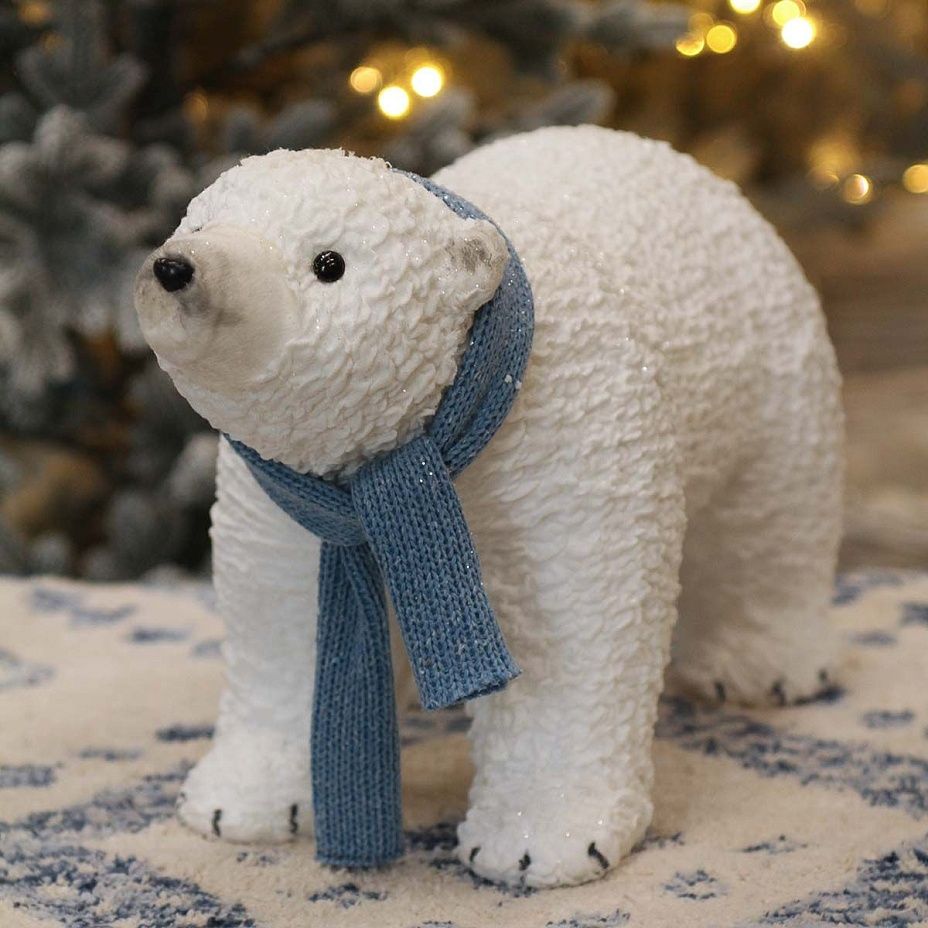 Мишка в синем шарфе 30 см 30522