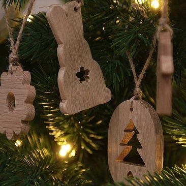 Набор игрушек ручной работы из дуба, 4 шт (белый)1