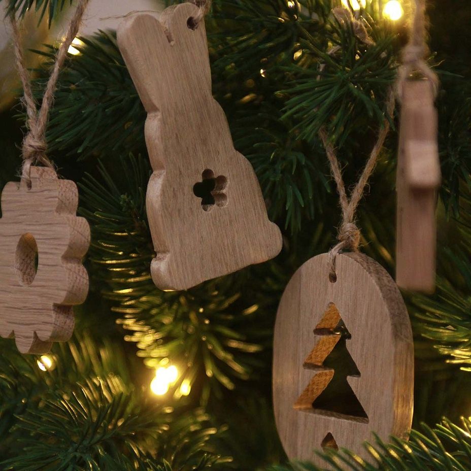 Набор игрушек ручной работы из дуба, 4 шт (белый)2