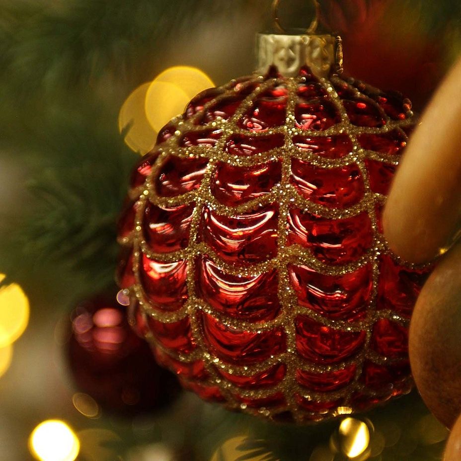 Шар красный волны 8 см 09062