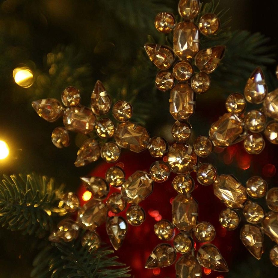 Подвес Снежинка 14 см 9150, металл2