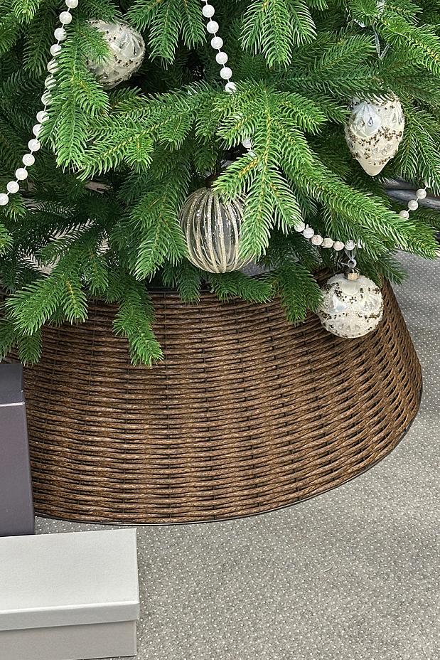 Корзина юбка под елку ЛЕСНОЙ ОРЕХ, разборная (L/65см 1,7-2,2м)2