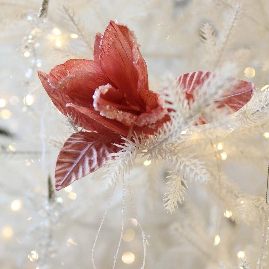 Цветок закрытый розовый 26 см 35982