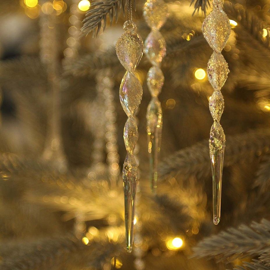 Сосулька витая радужная 16,5 см 40652