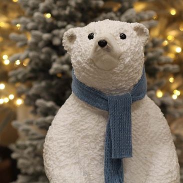 Мишка в синем шарфе сидит 58,5 см 30531