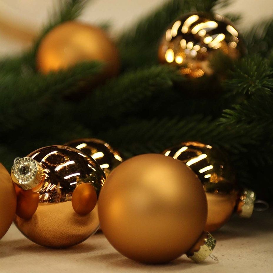 Набор шаров база медный 6 см 10 шт, стекло2