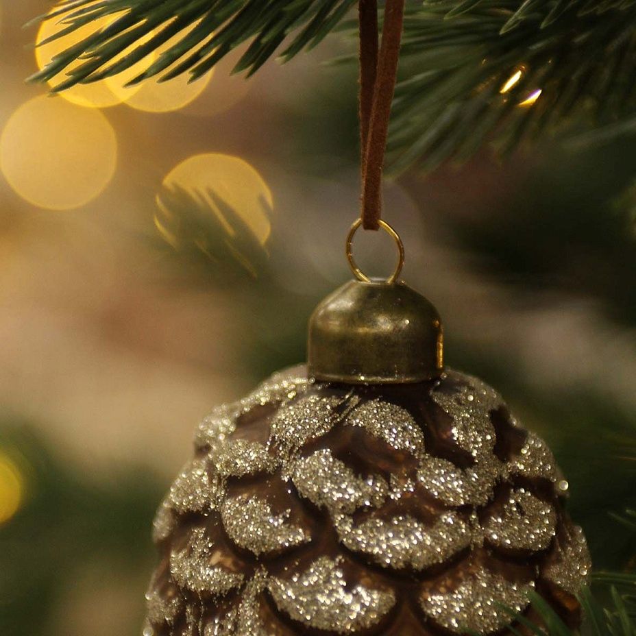 Набор шишек шоколадных с блеском 17 см, 3 штуки2