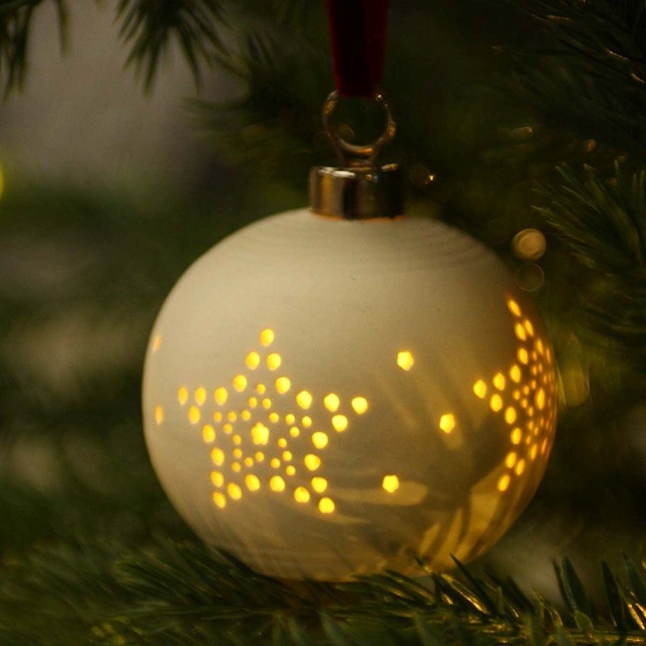 Светящийся шар Звезда 6 см, керамика2