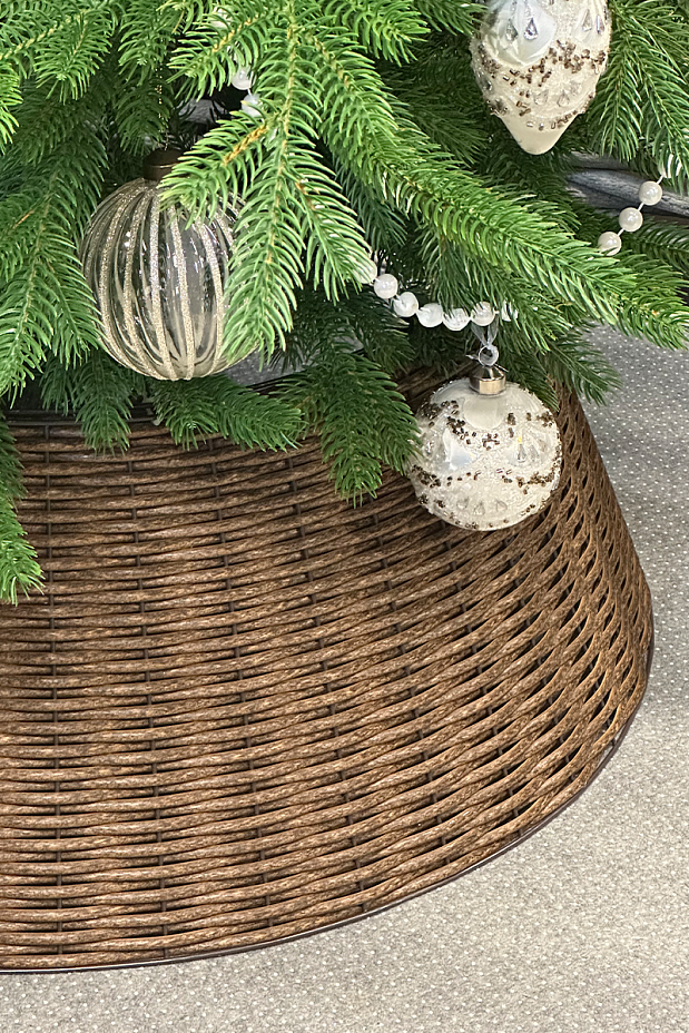 Корзина юбка под елку ЛЕСНОЙ ОРЕХ, разборная (L/65см 1,7-2,2м)2