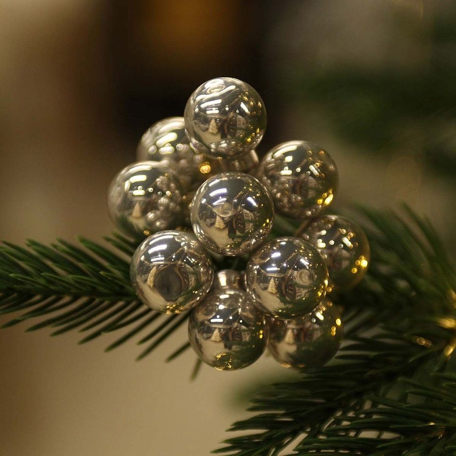 Пучок шариков 2 см 10 шт - серебро 38642