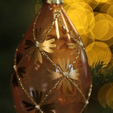 Капля розовая винтажная 8 см 00231