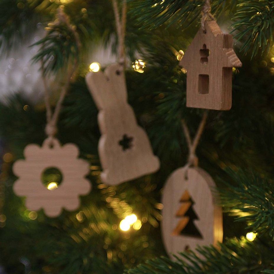 Набор игрушек ручной работы из дуба, 4 шт (белый)2