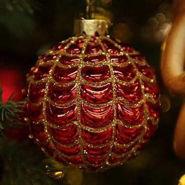 Шар красный волны 8 см 09061