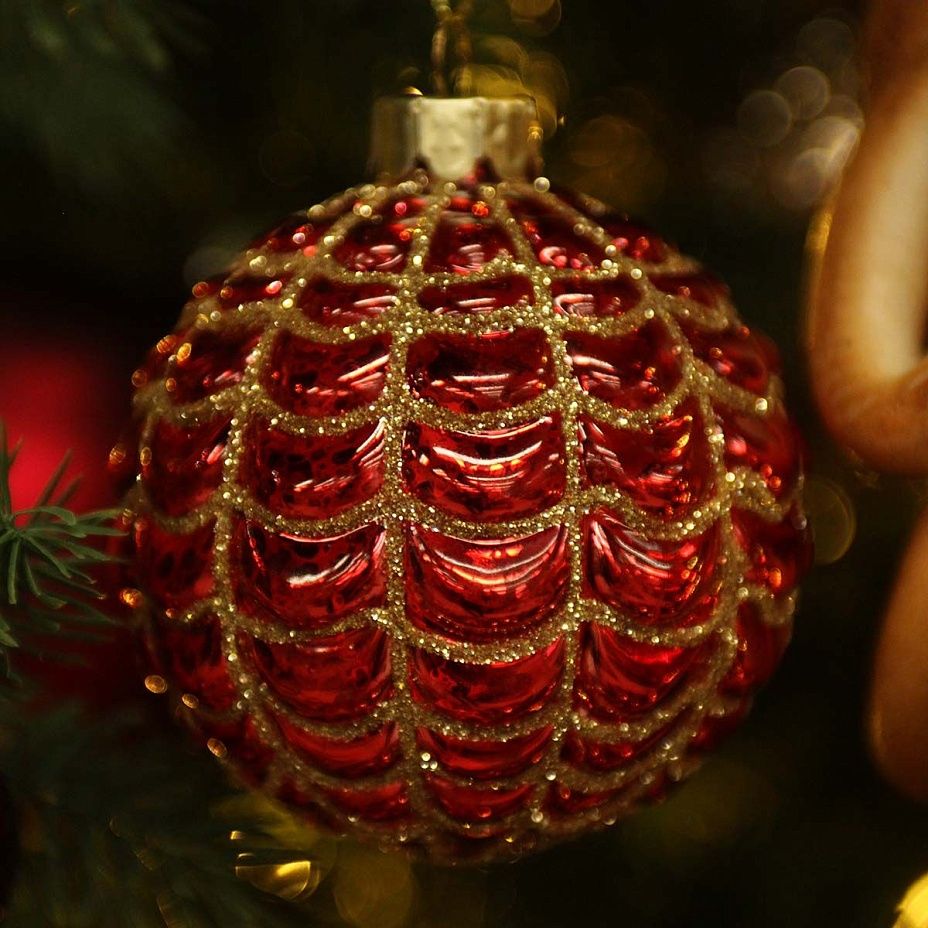 Шар красный волны 8 см 09062