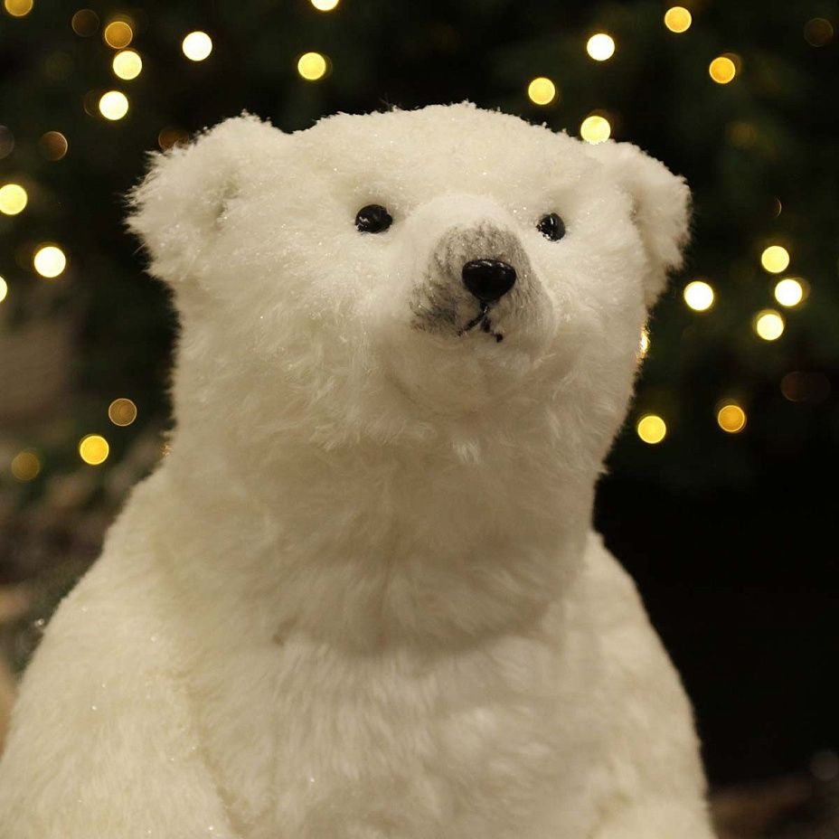 Белый медведь сидит 58 см 30592