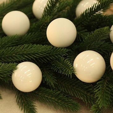 Набор шаров база молочный 6 см 10 шт, стекло1