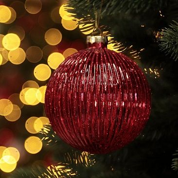 Шар Рубчик алый 10 см 07831