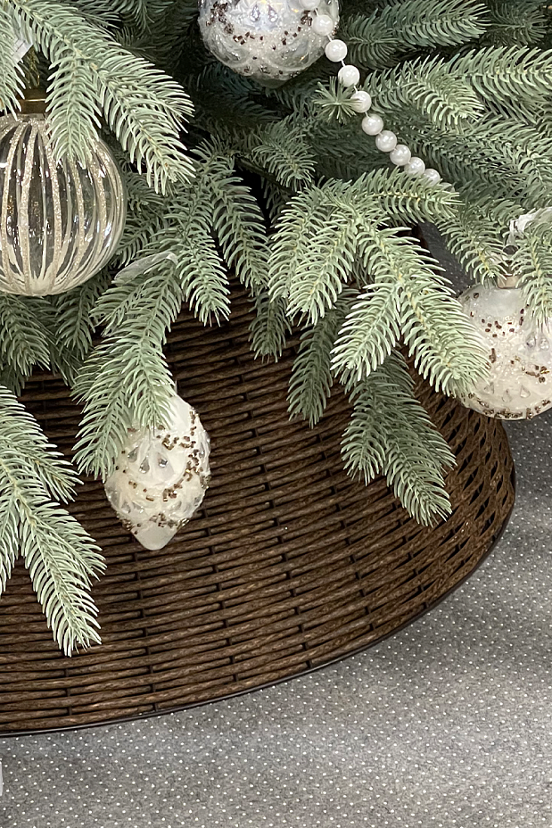 Корзина юбка под елку ЛЕСНОЙ ОРЕХ, разборная (L/65см 1,7-2,2м)2