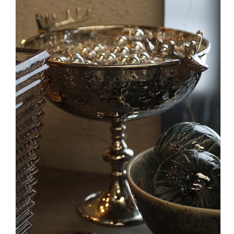 Блюдо на ножке Deer 26х32 см, серебро2