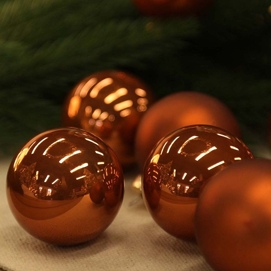 Набор шаров база охра 6 см 10 шт, стекло2