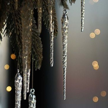 Витая сосулька 15 см, стекло 15151